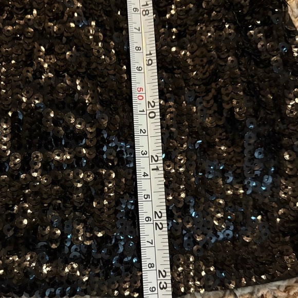 INC Women’s Black Gold Sequin Cold-Shoulder Short Sleeve Evening Party Top Small - Picture 6 of 6